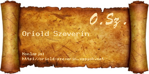 Oriold Szeverin névjegykártya